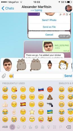 Hoe de stickers te maken voor Telegram: resultaten 
