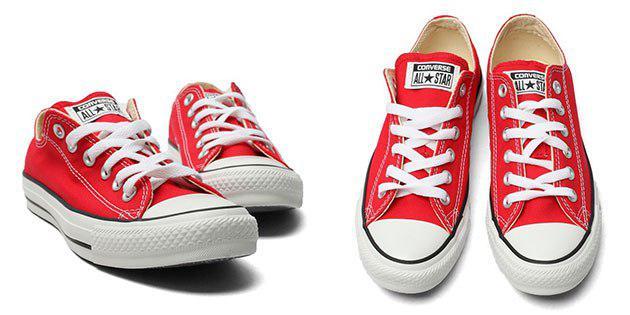 Lage rode schoenen Converse