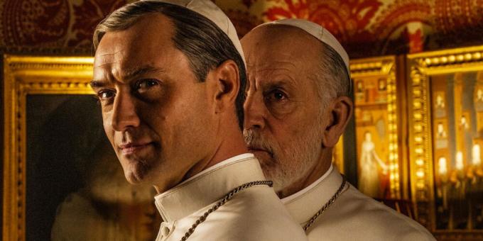 Hij kwam op de tweede trailer van de "New Paus" - de voortzetting van de "Young vaders" met Jude Law en John Malkovich
