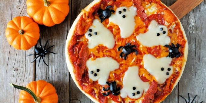 Halloween-kaasspookpizza