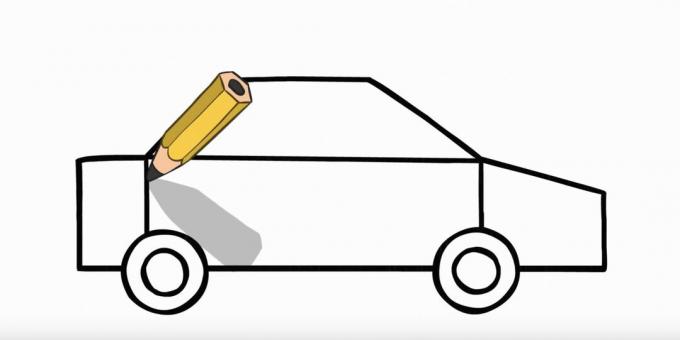 Hoe een politieauto te tekenen: teken de achterkant