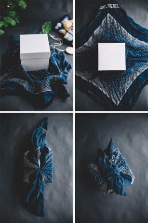 hoe je een gift in de kunst furoshiki pack - instructie