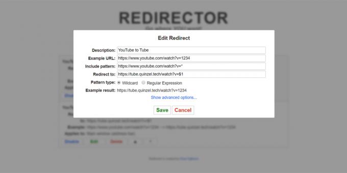 Buis: redirect