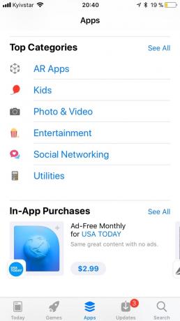 App Store in iOS 11: Populaire categorieën