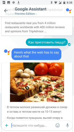 Google Allo: antwoord op de vraag van de gebruiker