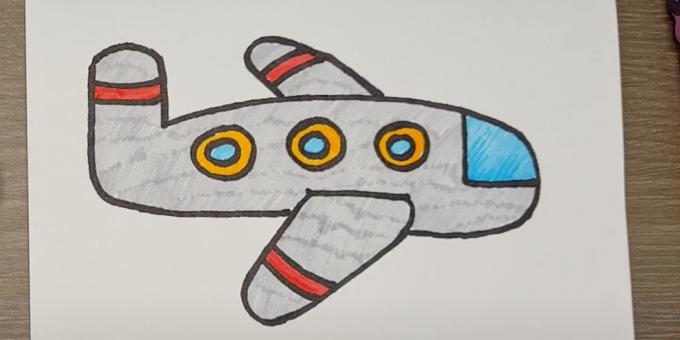 Hoe een vliegtuig te tekenen: een vliegtuig tekenen met viltstiften