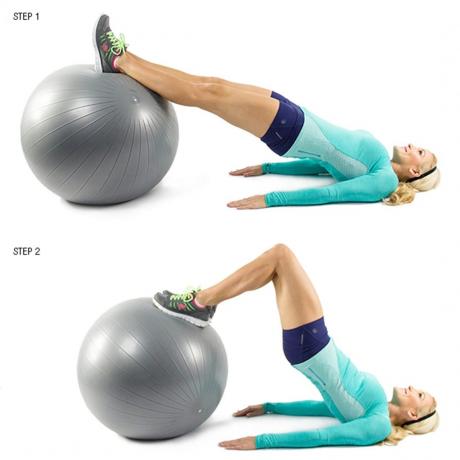 Flexie en extensie benen fitball