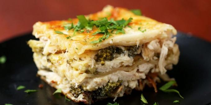 Lasagna recept met kip en broccoli