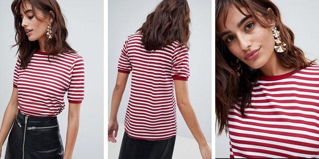 Women's fashion t-shirts uit de Europese winkels: Shirt Boohoo rood