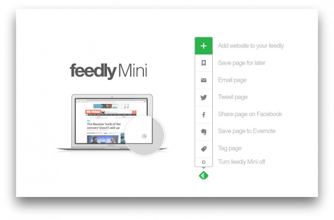 Feedly Mini - Chrome-extensie voor gemakkelijk gebruik Feedly