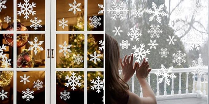 Producten met AliExpress, die zal bijdragen aan het creëren van een kerststemming: Decoratieve stickers