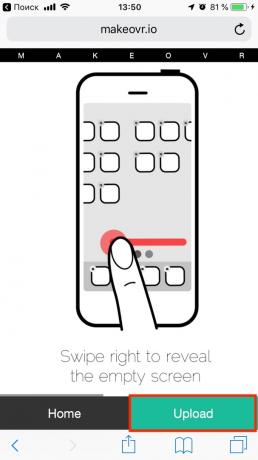 Hoe willekeurig regelen iconen op de iPhone zonder jailbreak: ga naar de website Makeovr.io