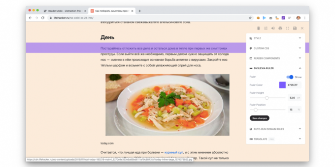 Readermode uitbreiding voegt een volledige leesmodus in Chrome 