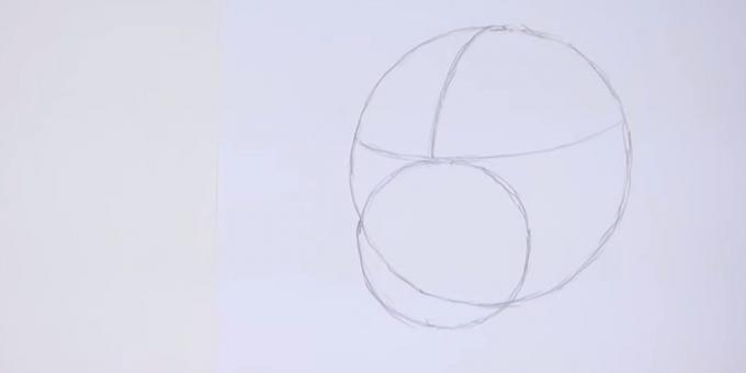 Teken een cirkel met een kleinere diameter