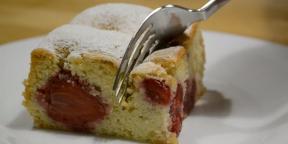 9 cakes met aardbeien, die verdwijnt uit de tabel in minuten