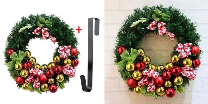 Producten met AliExpress, die zal bijdragen aan het creëren van een stemming van Kerstmis: De kroon van Kerstmis