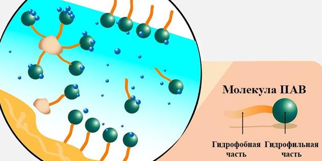 Micellaire water: surfactantmolecule