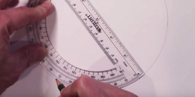 Hoe een ster te tekenen: maak de vierde markering