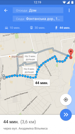 Google Maps navigate stap