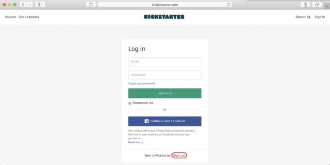 Hoe om te kopen op Kickstarter: klik Registreren!
