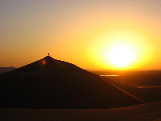Zonsondergang in de Sahara
