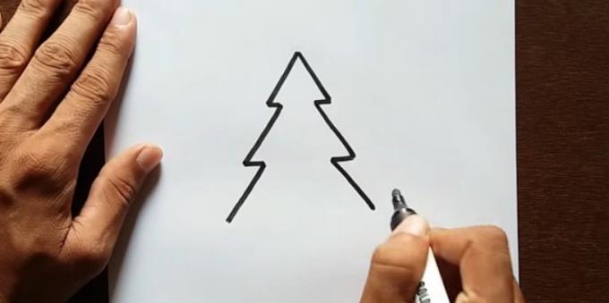 hoe je een boom te tekenen: voeg een derde laag