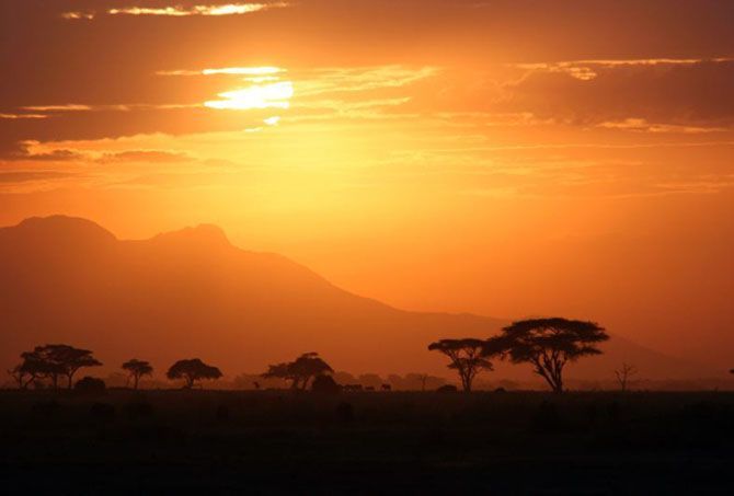 Zonsondergang in Tanzania