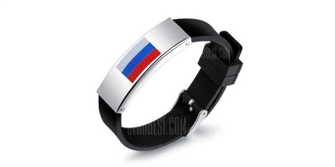 Sport attributen: Armband met Russische vlag