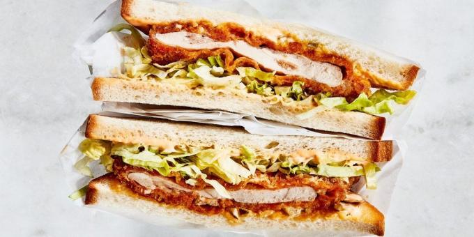 Recept sandwich met pittige krokante kip en komkommer saus