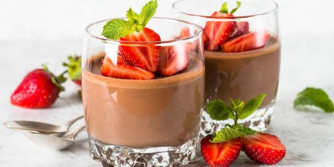 Chocolade kwarkmousse met gelatine