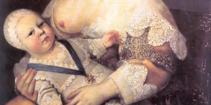 Kinderen van de Middeleeuwen: Lodewijk XIV in de armen van de verpleegster van Lady Longe de la Girodière