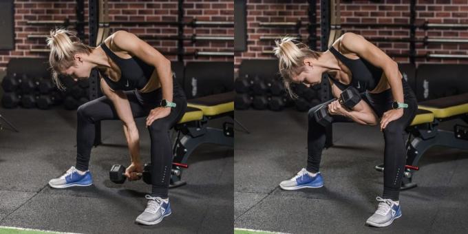 Oefeningen voor biceps: geconcentreerde lifting op biceps