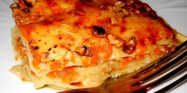 Lasagne recept met pompoen, kaas en noten