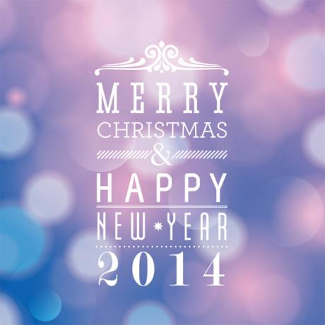 Prettige Kerstdagen en Gelukkig Nieuwjaar 2014 Font Ontwerp Vector door jacknet