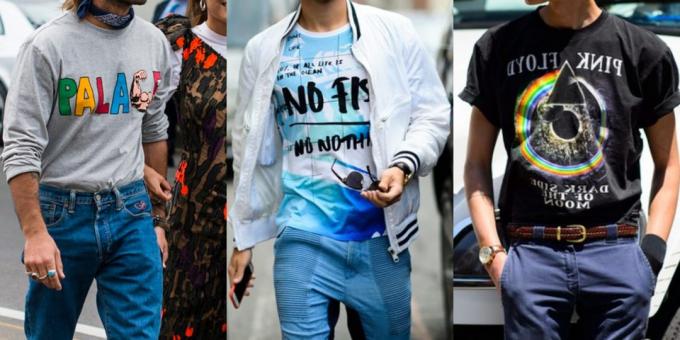 Summer verkoop van kleding en schoeisel voor mannen: T-shirt of een heldere afdruk longsliv