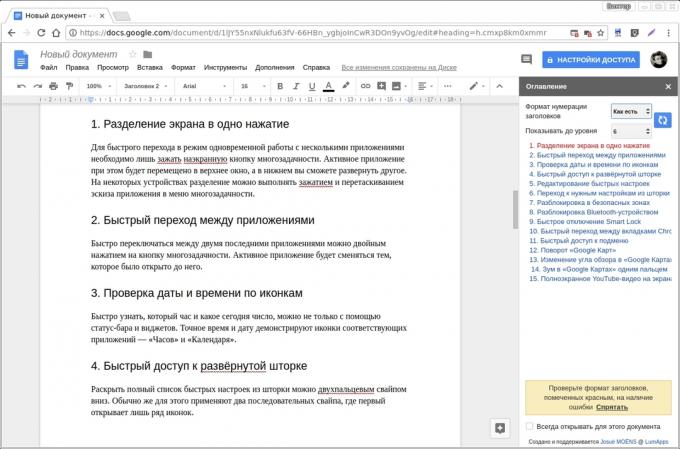 Google Docs add-ons: Inhoudsopgave