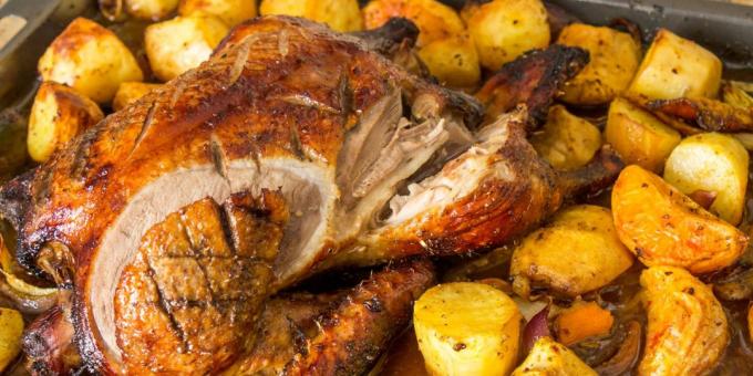 Eend in de oven Hoe maak je een eend met knapperige aardappelen en saus Recept van Jamie Oliver koken