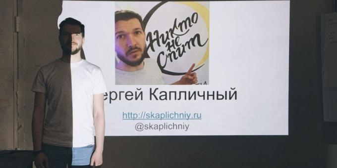 Sergey Kaplichny, copywriter bij de uitgeverij "Myth"