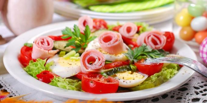 Salade met ham en eieren