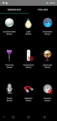 Overzicht smartphone Ulefone X: SensorBox