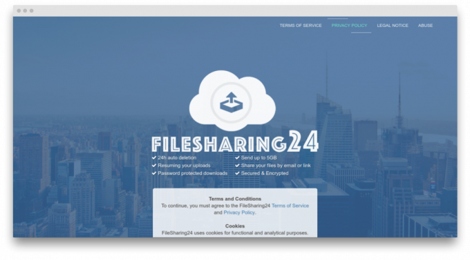 FileSharing24 scherm