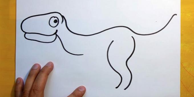 Hoe een dinosaurus te tekenen: teken de omtrek van een poot