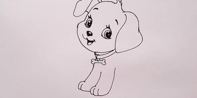 Teken een hond poot