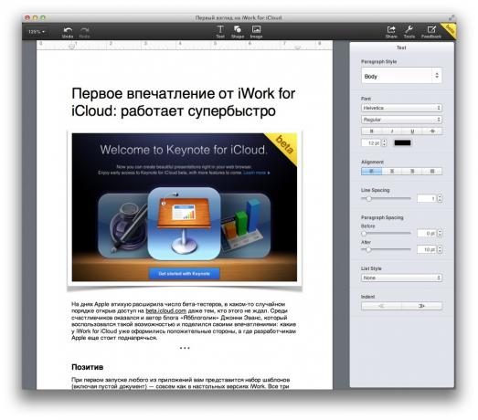 Werken met een document in Pages voor iCloud