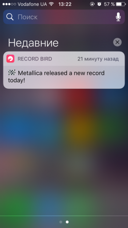 Record Bird: push-notificatie