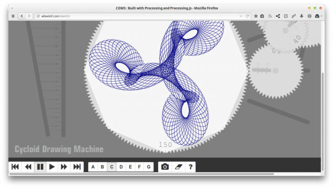 Overzicht van de kleine webapplicaties: Cycloid Drawing Machine