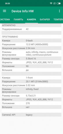 Overzicht Xiaomi redmi Toelichting 6 Pro: Camera Informatie