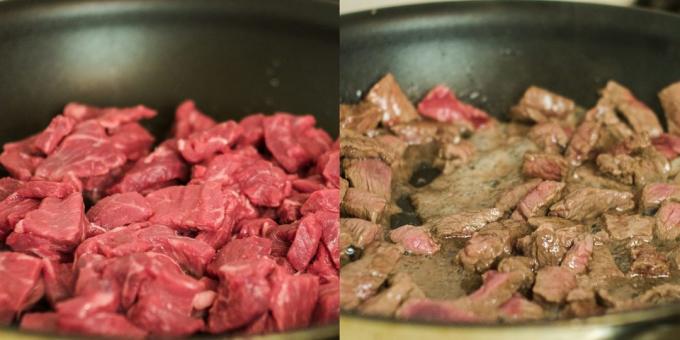 Bak het vlees en bak 20 minuten