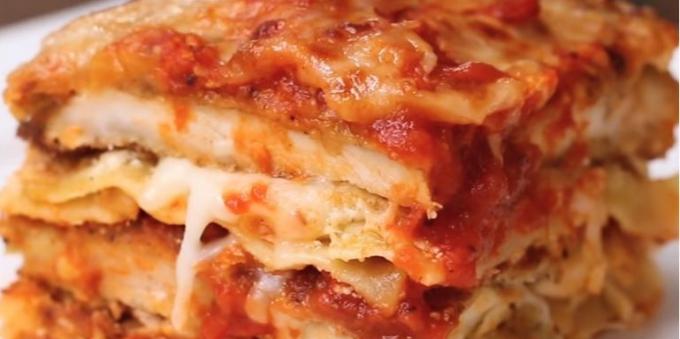 Lasagna recept met kipfilets en kaas